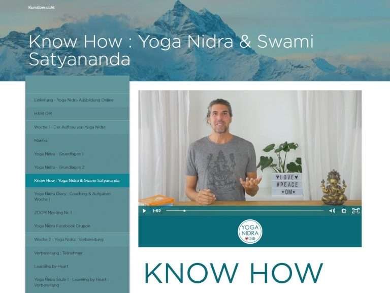 Yoga Nidra Ausbildung Online Portal Woche 1
