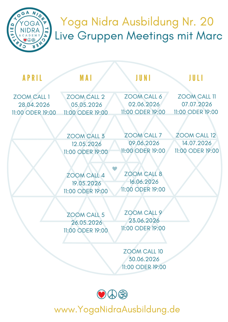 Yoga Nidra Ausbildung Nr. 20 mit Marc Fenner Yoga Nidra Academy