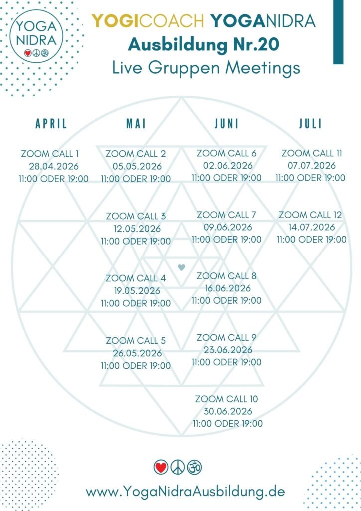 YogiCoach Yoga Nidra Ausbildung Nr. 20 Termine