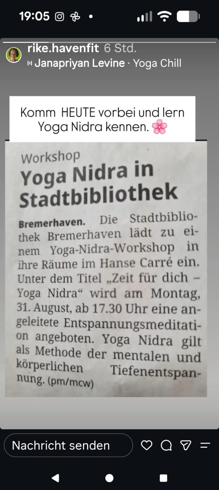 Yoga Nidra in der Stadtbibliothek
